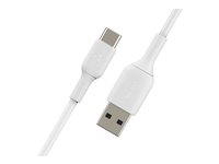 Belkin BoostCharge - USB-kabel - 24 pin USB-C (hane) till USB (hane) - 15 cm - vit CAB001BT0MWH