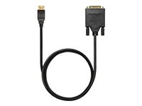 Kensington DisplayPort 1.1 (M) to DVI-D (M) Passive Cable, 6ft - Adapterkabel - DisplayPort (hane) till DVI-D (hane) - DisplayPort 1.1 - 1.83 m - passiv, tumskruvar, stöd för 1080p - svart K33023WW