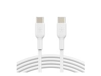 Belkin BoostCharge - USB-kabel - 24 pin USB-C (hane) till 24 pin USB-C (hane) - 2 m - vit CAB003BT2MWH