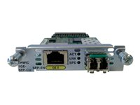 Cisco - Expansionsmodul - EHWIC - 1GbE - 1000Base-T, 1000Base-X - för Cisco 1921, 1921 4-pair, 1921 ADSL2+, 1941, 2901, 2911, 2921, 2951, 3925, 3945 EHWIC-1GE-SFP-CU=