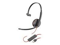 Poly Blackwire 3210 - Blackwire 3200 Series - headset - på örat - kabelansluten - USB-A - svart - Skype-certifierat, Cisco Jabber-certifierad, Avaya-certifierad 80S01AA