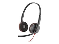 Poly Blackwire 3220 - Blackwire 3200 Series - headset - på örat - kabelansluten - USB-C - svart - Skype-certifierat, Cisco Jabber-certifierad, Avaya-certifierad, UC-certifierad 8X228A6