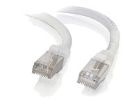 C2G Cat6a Booted Shielded (STP) Network Patch Cable - Patch-kabel - RJ-45 (hane) till RJ-45 (hane) - 30 cm - STP - CAT 6a - formpressad, hakfri, tvinnad - vit 89933