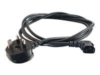 C2G 1m 18 AWG UK 90° Power Cord (IEC320C13R to BS 1363) - Strömkabel - power IEC 60320 C13 till BS 1363 (hane) vinklad - 1 m - svart C2G82035