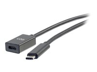 C2G 3ft USB-C to C 3.1 (Gen 2) Male to Female Extension Cable (10Gbps) - USB-förlängningskabel - 24 pin USB-C (hane) till 24 pin USB-C (hona) - USB 3.1 Gen 2 / Thunderbolt 3 - 3 A - 90 cm - formpressad - svart 88658