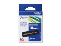 Brother TZe-344 - Standardlim - guld på svart - Rulle (1,8 cm x 8 m) 1 kassett(er) bandlaminat - för Brother PT-D600; P-Touch PT-1880, D450, D800, E310, E550, E800, P900, P950 TZE344