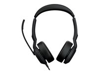 Jabra Evolve2 50 UC Stereo - Headset - på örat - kabelansluten - aktiv brusradering - USB-A - svart - Zoomcertifierad, Cisco Webex Certified, Optimerad för UC, Optimerat för Google Meet, Optimerat för Microsoft Teams, Alcatel-Lucent-certifierad, Avaya-certifierad, Unify-certifierad, Amazon Chime-certifierad 25089-989-999