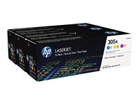 HP 305A - 3-pack - gul, cyan, magenta - original - LaserJet - tonerkassett (CF370AM) - för LaserJet Pro 300 M351, 400 M451, MFP M375, MFP M475 CF370AM