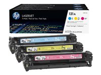 HP 131A - 3-pack - gul, cyan, magenta - original - LaserJet - tonerkassett (U0SL1AM) - för LaserJet Pro 200 M251n, 200 M251nw, 200 M276nw, MFP M276n, MFP M276nw U0SL1AM