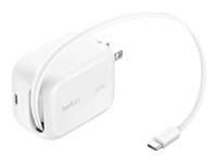 Belkin UltraCharge - Strömadapter - återkallbar GAN - 45 watt - Fast Charge - 2 utdatakontakter (USB-C) - vit WCH023KQWH